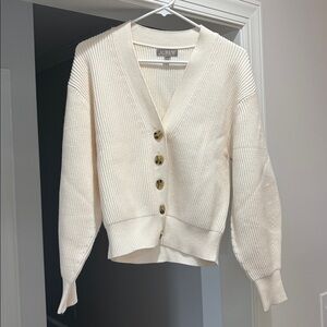 J Crew Sculptural Cream Cardigan - XS